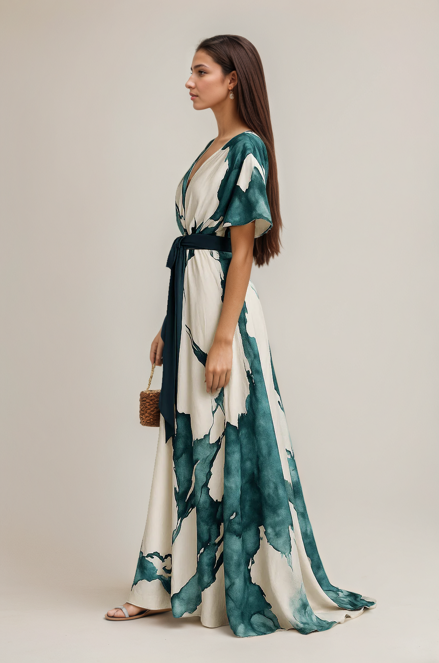 Nayla™ | Vestido largo con estampado acuarela