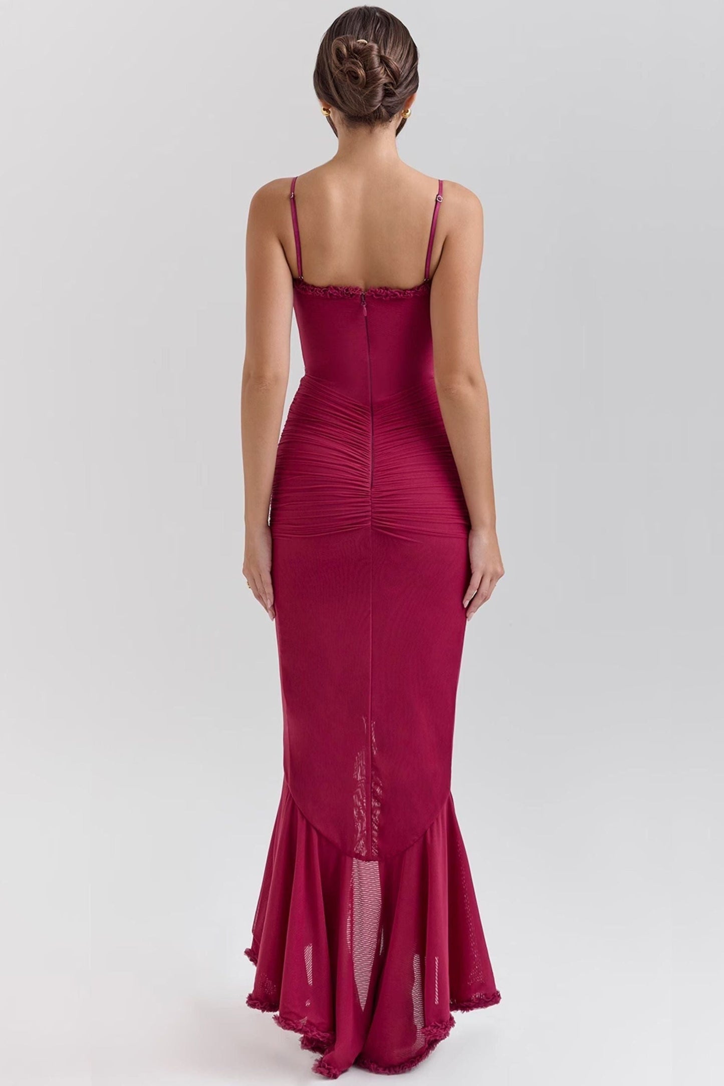 Cristina™ | Vestido largo con volantes y diseño drapeado