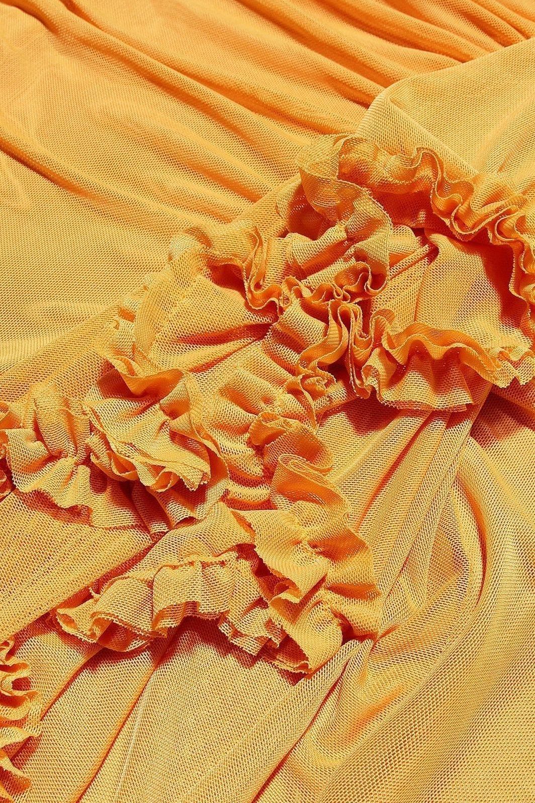 Cristina™ | Vestido largo con volantes y diseño drapeado