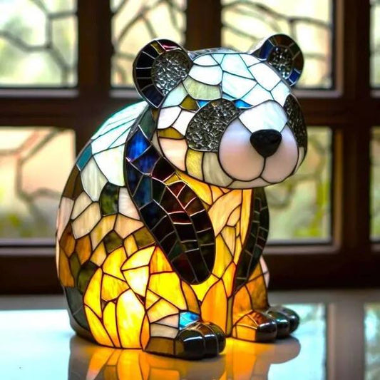 Lustico – Lámpara mágica de panda en vidrio colorido