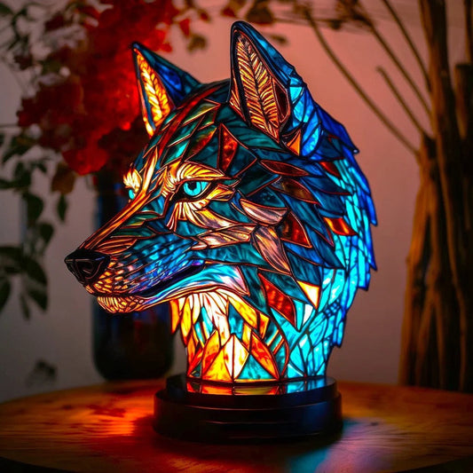 Fifú – Lámpara mágica de lobo en vidrio colorido