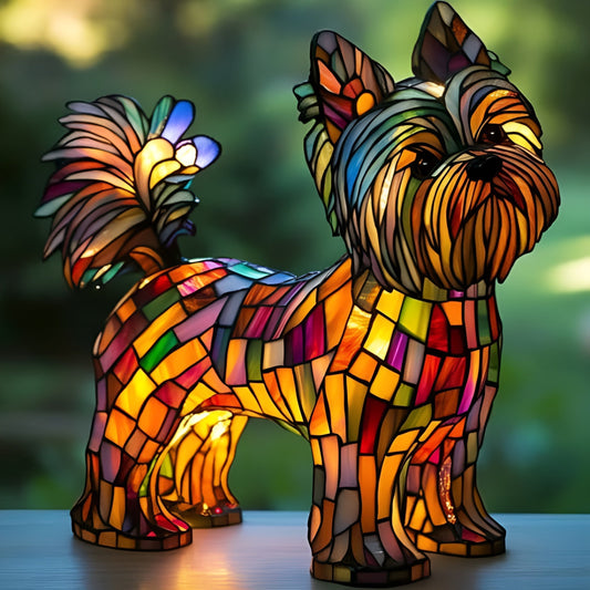 Pluma – Lámpara mágica para perros en vidrio colorido