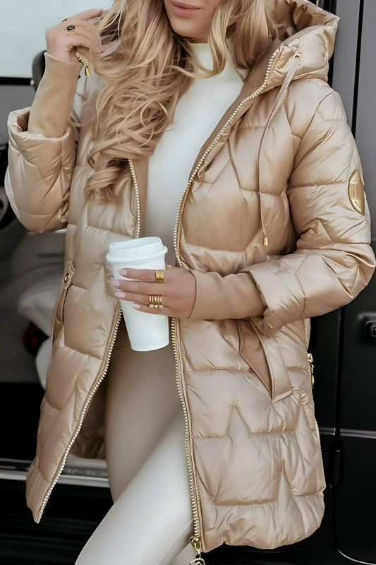 Elena™ | Abrigo de invierno elegante con capucha y relleno