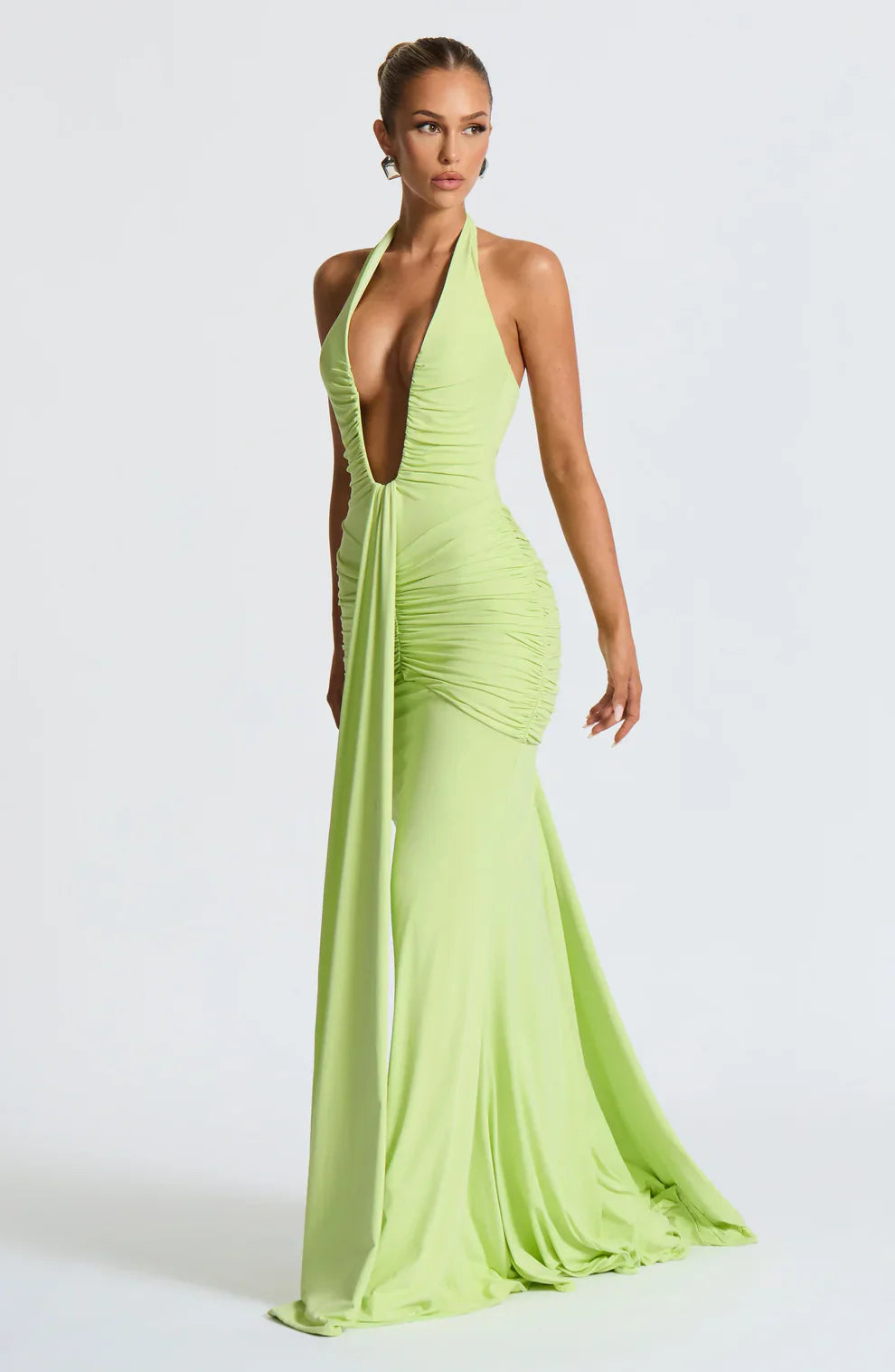 Gabriela™ | Vestido largo drapeado de punto elegante