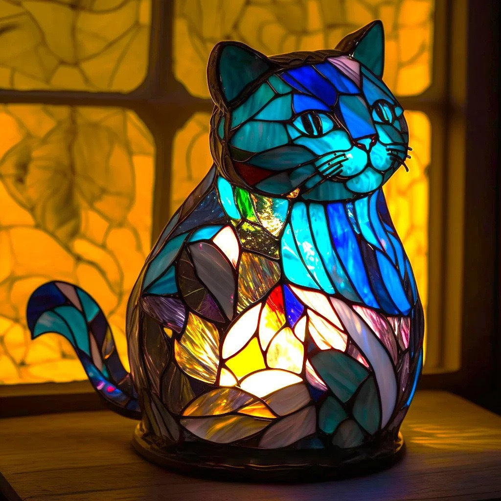Nala - Lámpara mágica para gatos de vidrio colorido