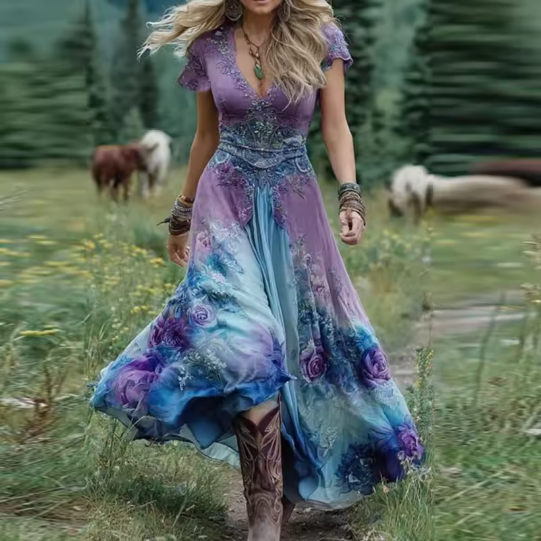 Celestina™ | Vestido floral sastre y fluido