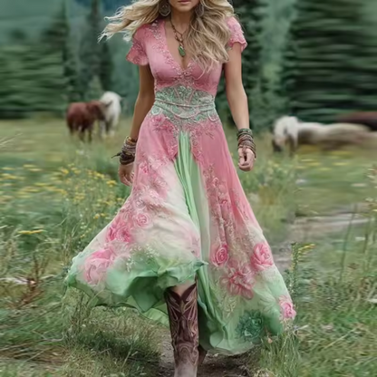 Celestina™ | Vestido floral sastre y fluido