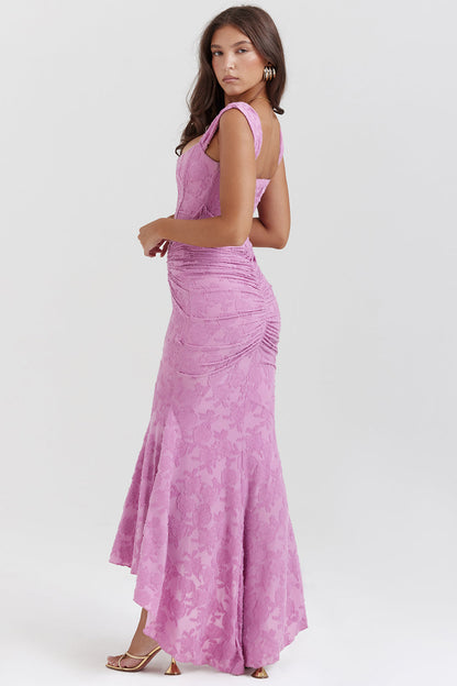 Pilar™ | Vestido largo rosa con cintura escultural