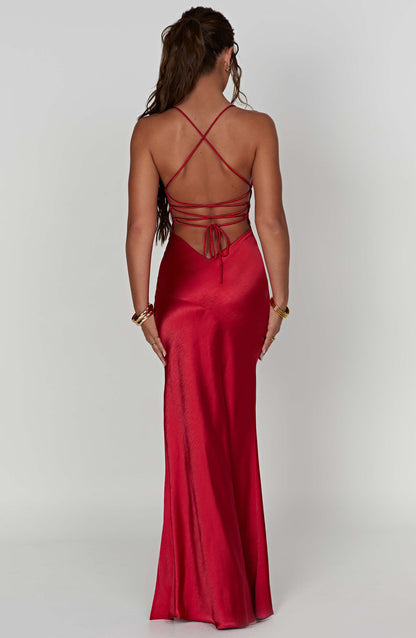Patricia™ | Vestido largo de satén elegante